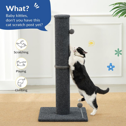 Cat Plush Scratching Post with Integrated Toy