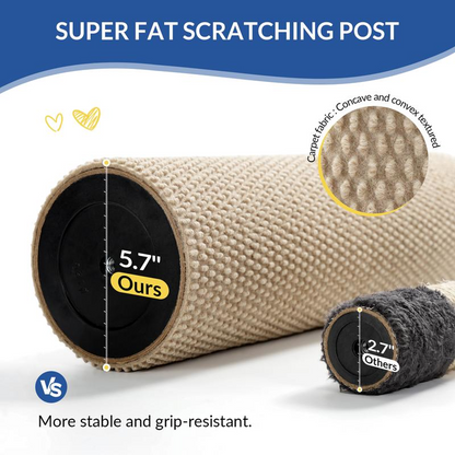 Cat Plush Scratching Post with Integrated Toy