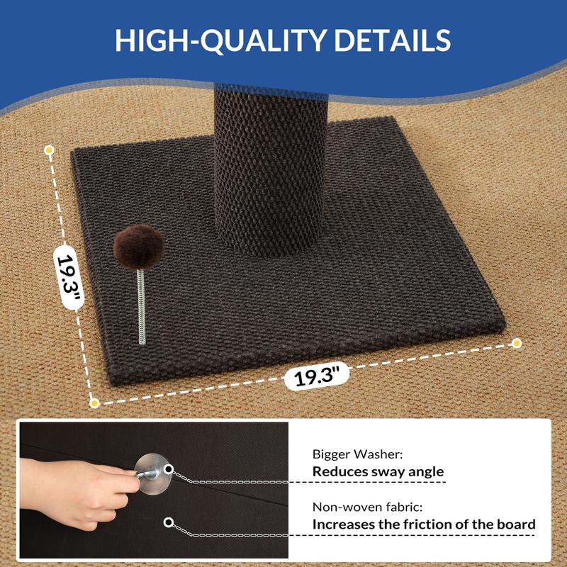Cat Plush Scratching Post with Integrated Toy