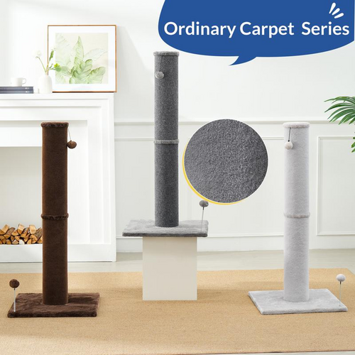 Cat Plush Scratching Post with Integrated Toy