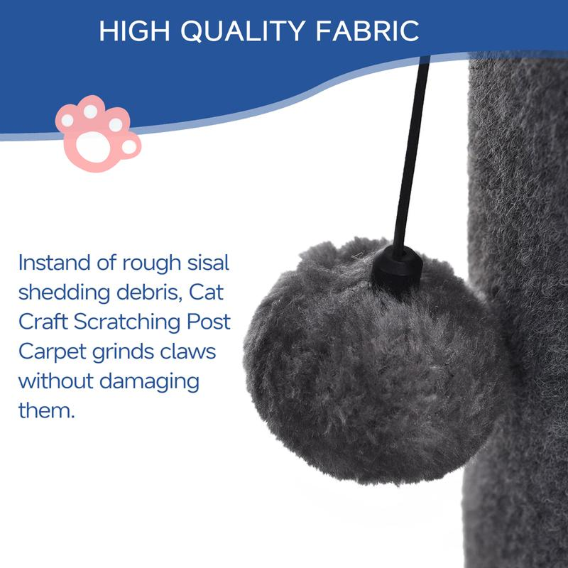Cat Plush Scratching Post with Integrated Toy