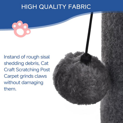 Cat Plush Scratching Post with Integrated Toy