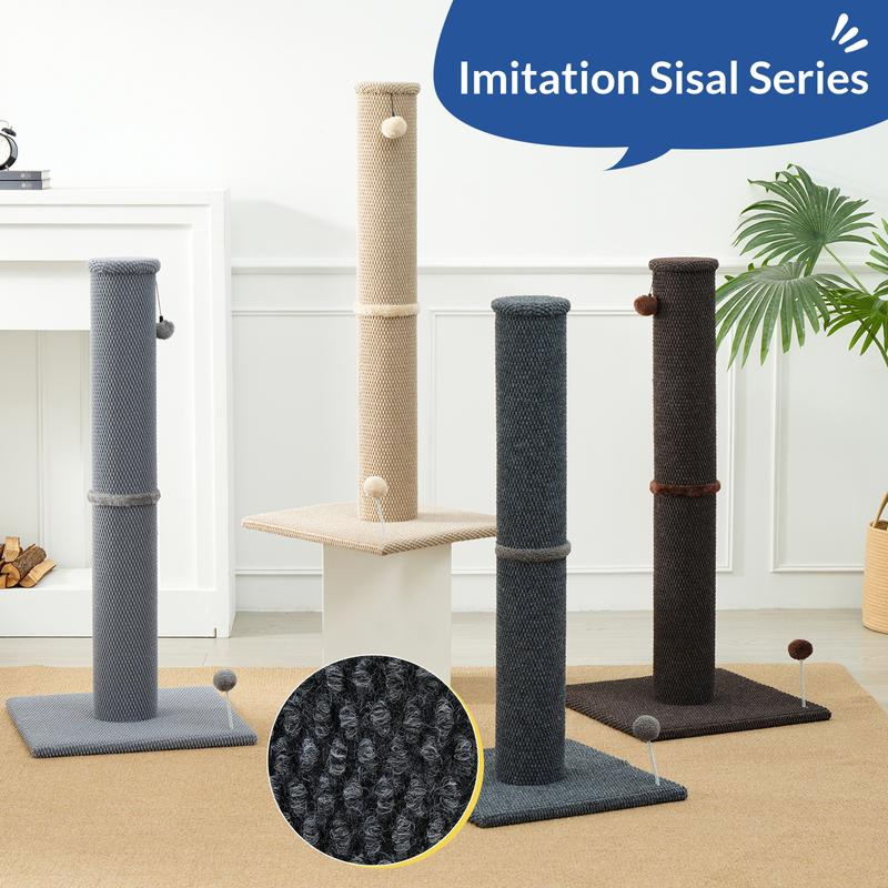 Cat Plush Scratching Post with Integrated Toy